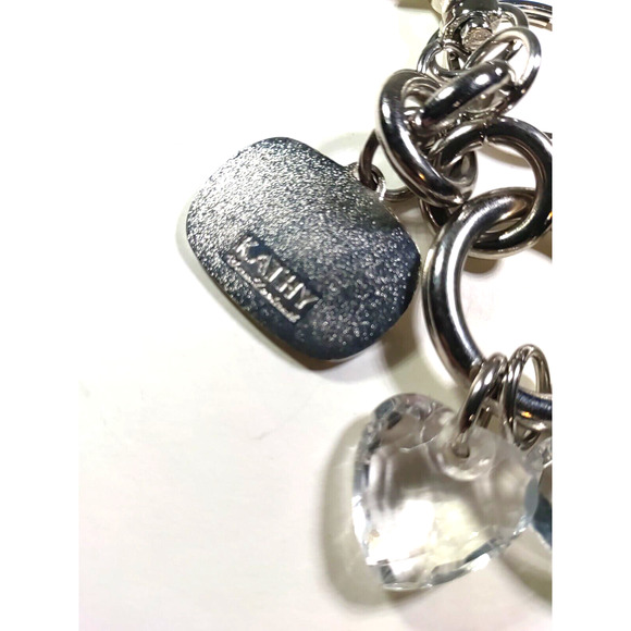 Kathy Van Zeeland Metal Heart Crown Dangle Keychain Purse Luggage Clip - Picture 3 of 4